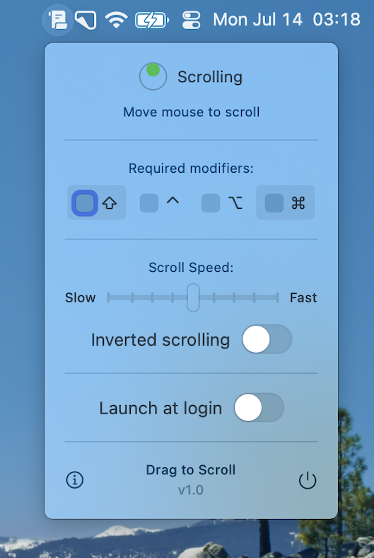 Drag to Scroll app screenshot